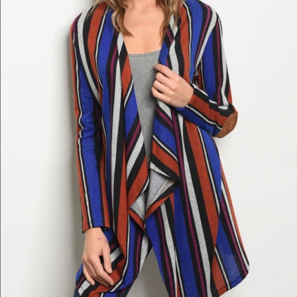 Sweaters - Asymmetric Earth Tone Cardigan Sweater